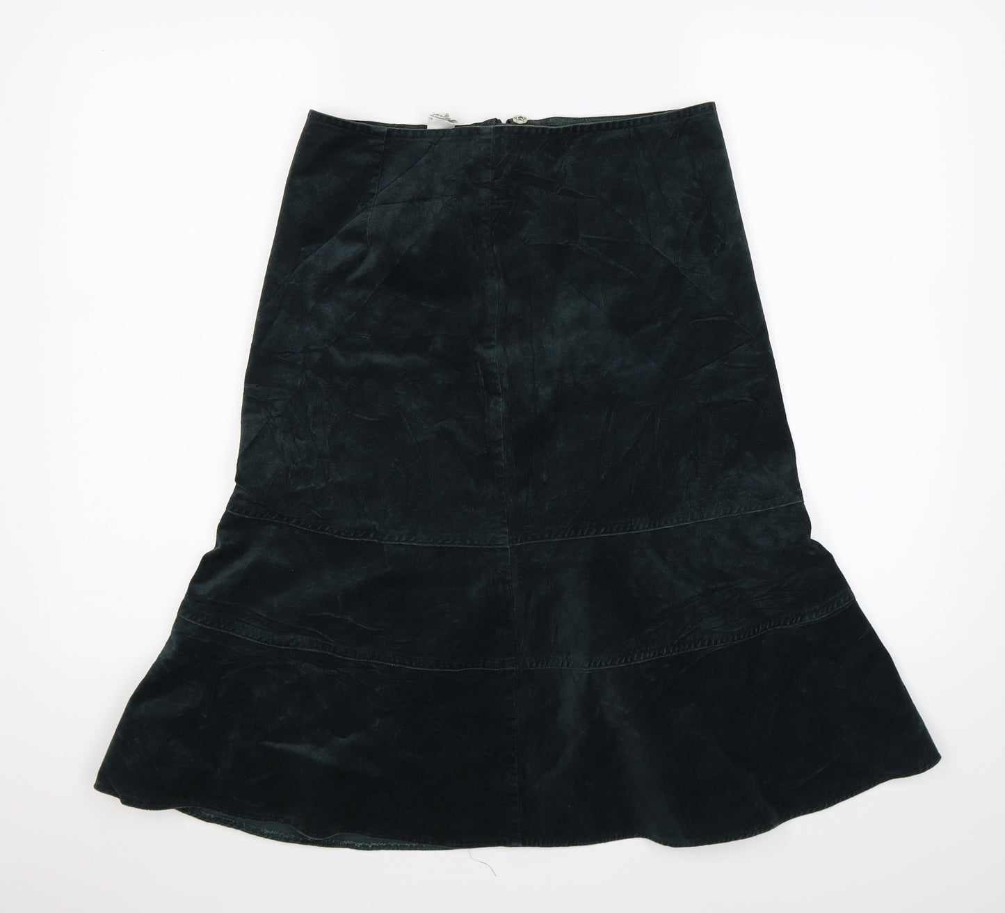 Marks and Spencer Womens Green  Velour Trumpet Skirt Size 10