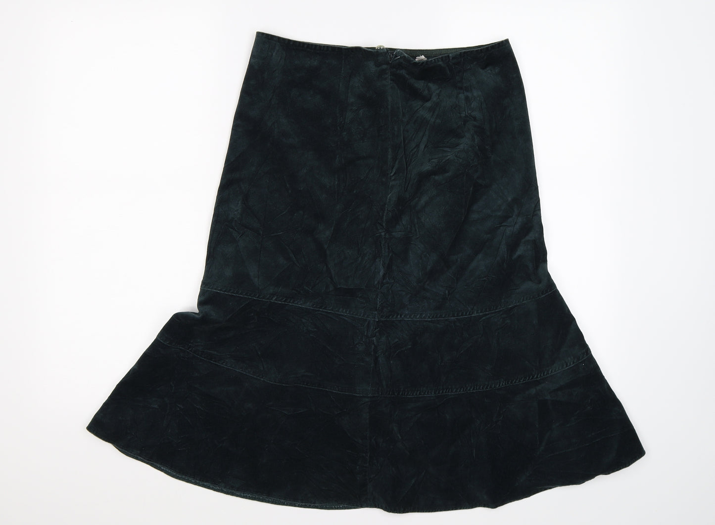 Marks and Spencer Womens Green  Velour Trumpet Skirt Size 10