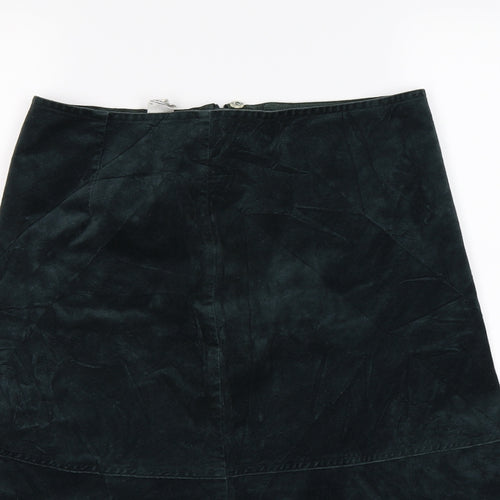 Marks and Spencer Womens Green  Velour Trumpet Skirt Size 10