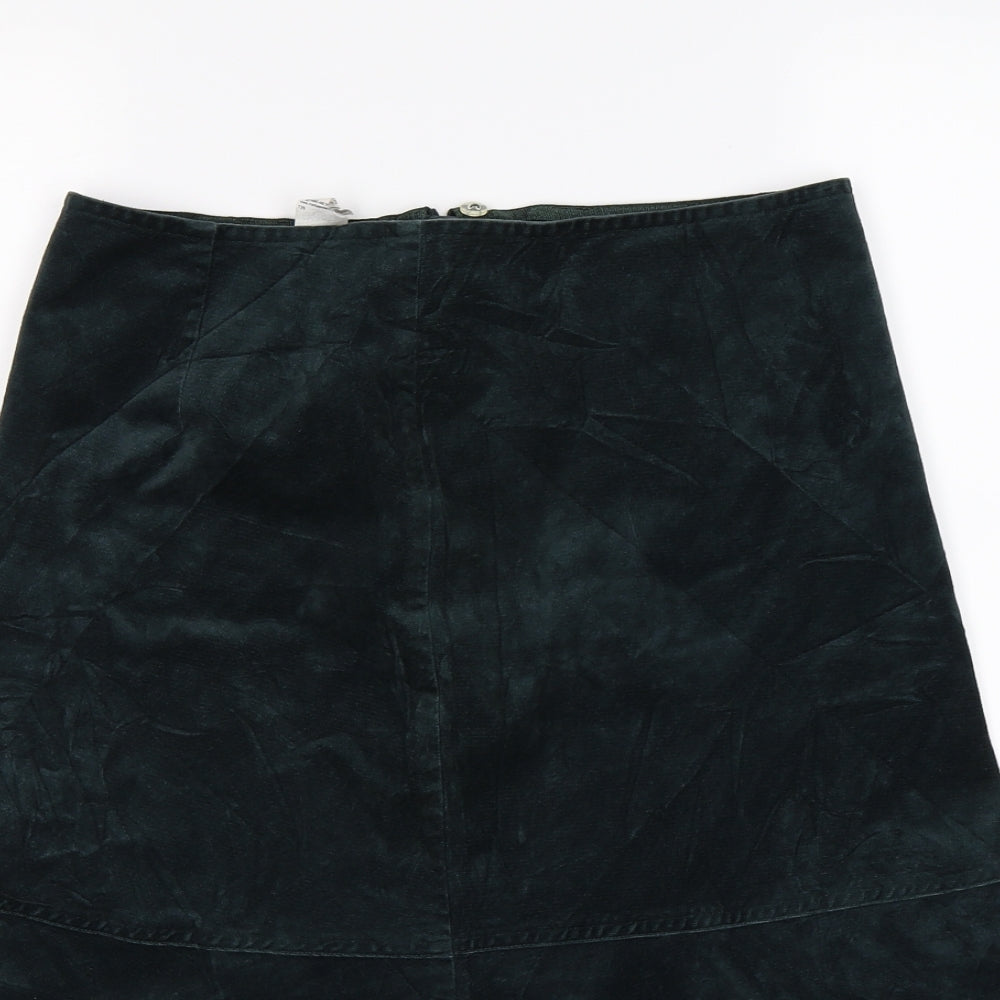 Marks and Spencer Womens Green  Velour Trumpet Skirt Size 10