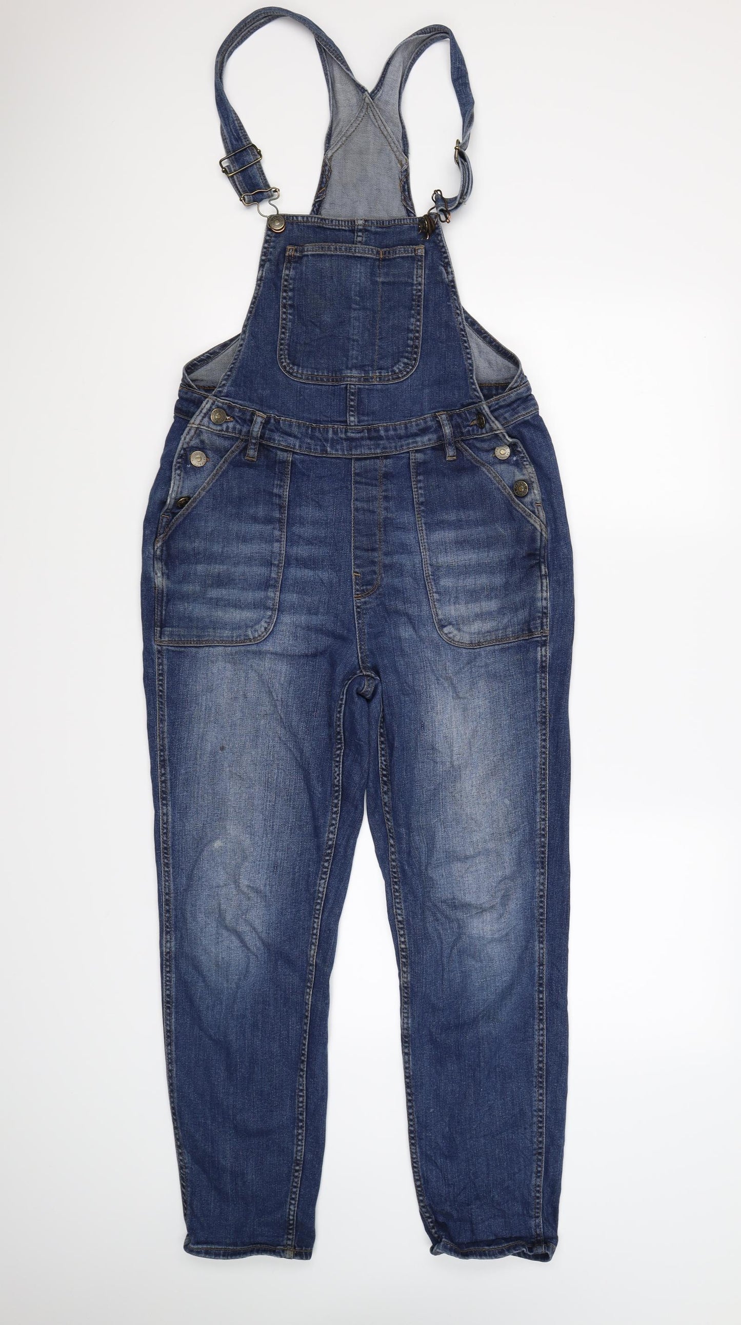 Fat Face Womens Blue  Denim Dungaree One-Piece Size 10 L23 in