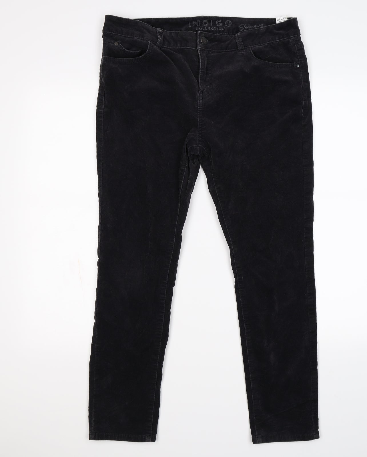 INDIG Womens Black  Corduroy Skinny Jeans Size 14 L25 in - SHORT LEG