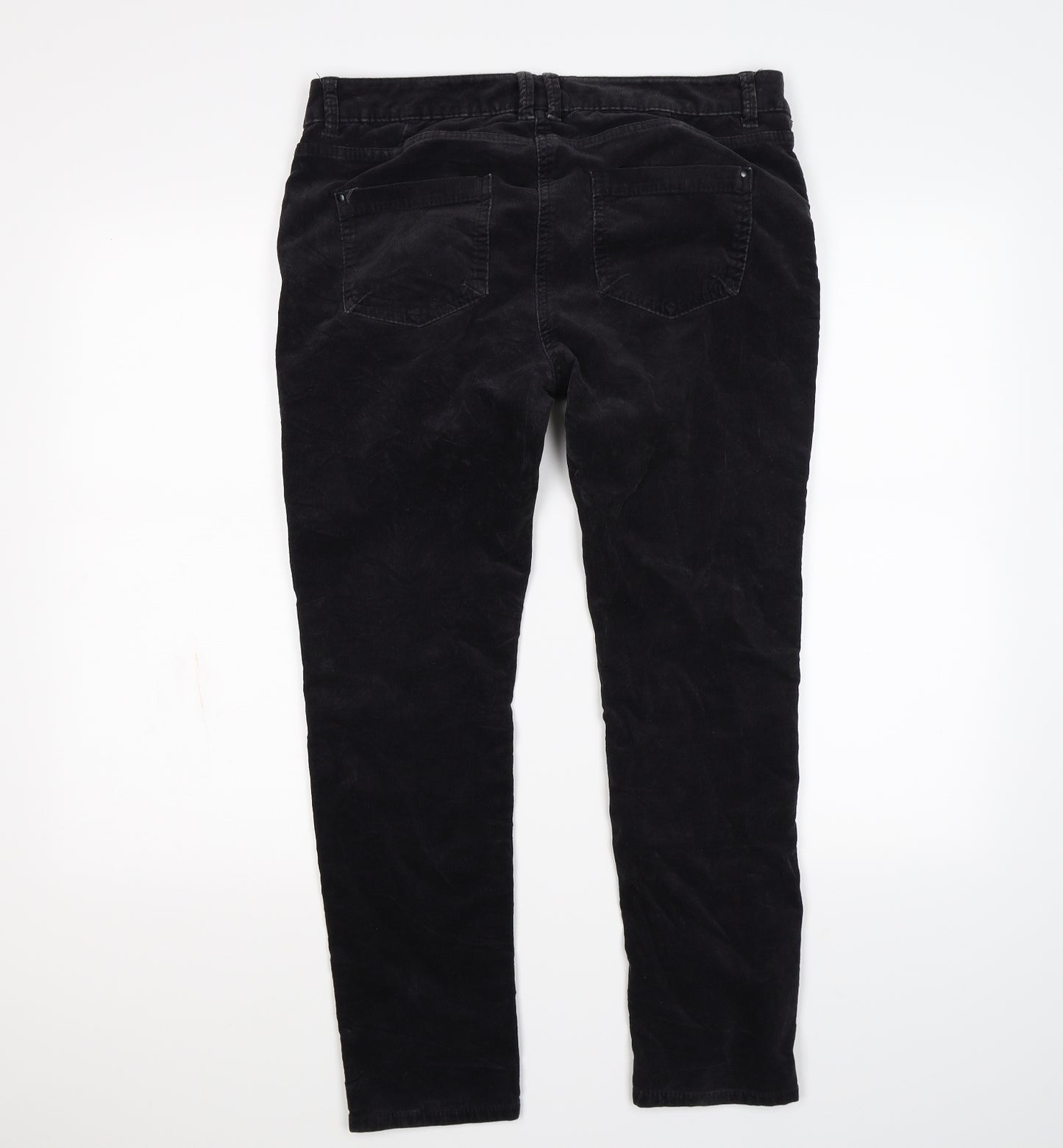 INDIG Womens Black  Corduroy Skinny Jeans Size 14 L25 in - SHORT LEG