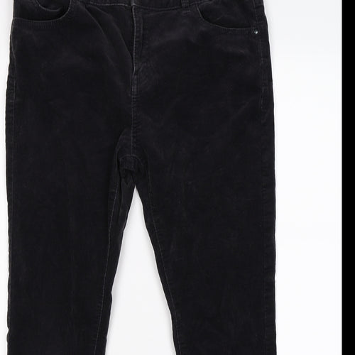 INDIG Womens Black  Corduroy Skinny Jeans Size 14 L25 in - SHORT LEG