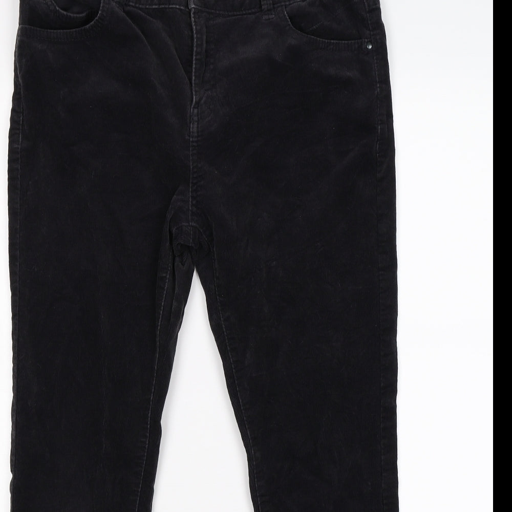INDIG Womens Black  Corduroy Skinny Jeans Size 14 L25 in - SHORT LEG