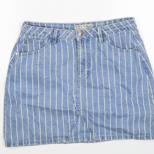 denim co Womens Blue Striped Denim Straight & Pencil Skirt Size 10