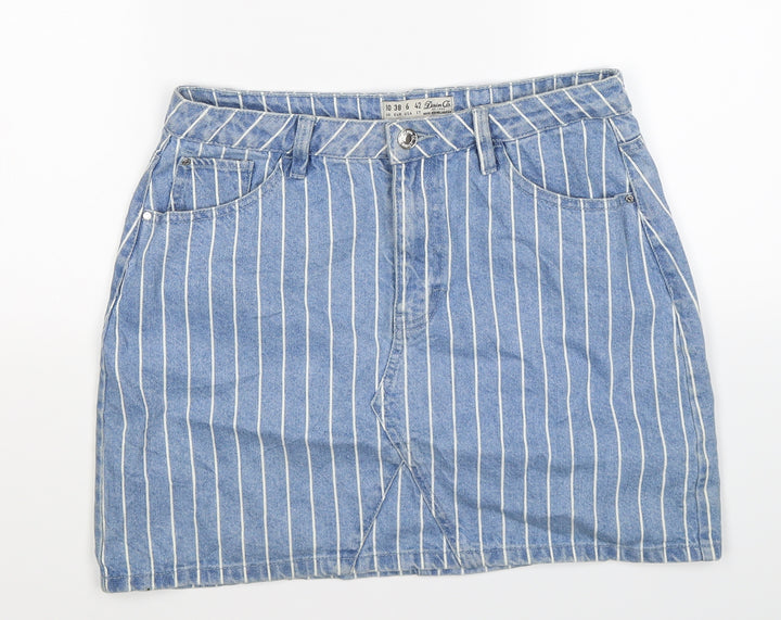 denim co Womens Blue Striped Denim Straight & Pencil Skirt Size 10