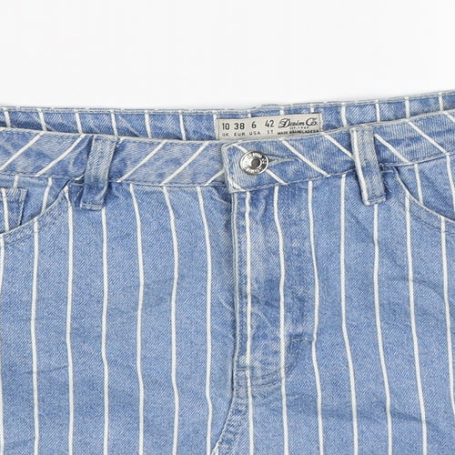 denim co Womens Blue Striped Denim Straight & Pencil Skirt Size 10