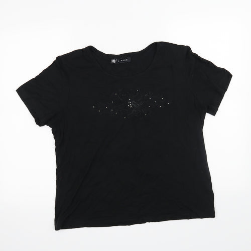 Lindon Womens Black   Basic T-Shirt Size 2XL