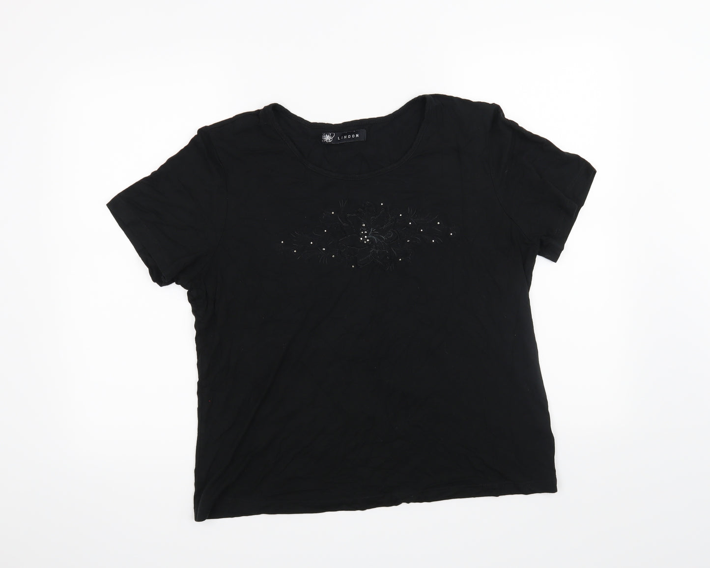 Lindon Womens Black   Basic T-Shirt Size 2XL