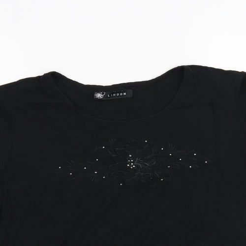 Lindon Womens Black   Basic T-Shirt Size 2XL