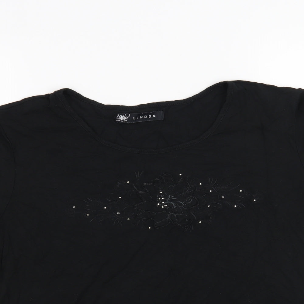 Lindon Womens Black   Basic T-Shirt Size 2XL