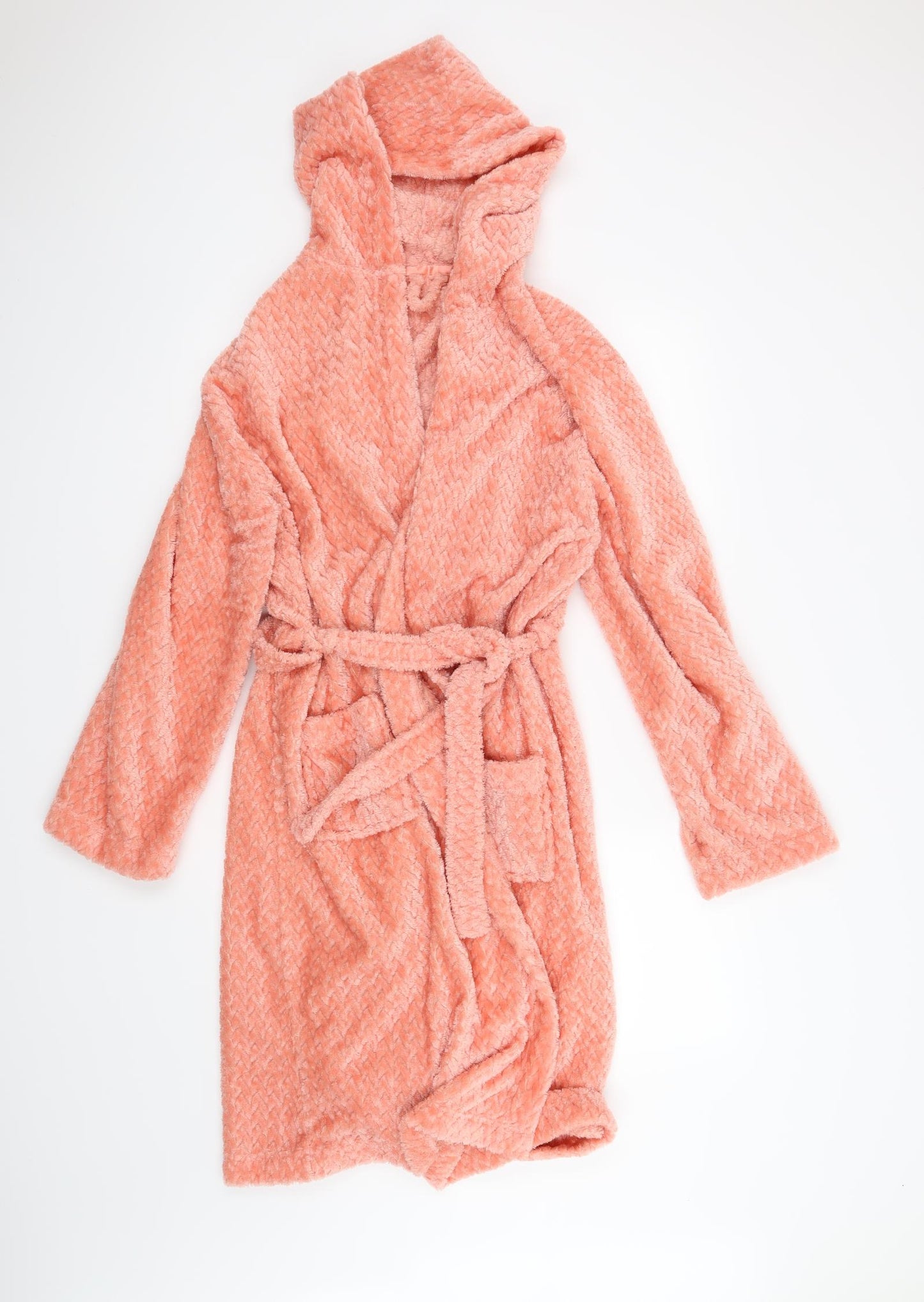George Womens Pink Plaid  Top Robe Size M