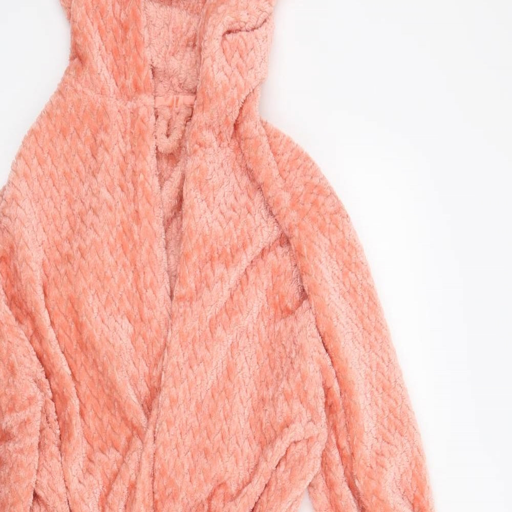 George Womens Pink Plaid  Top Robe Size M