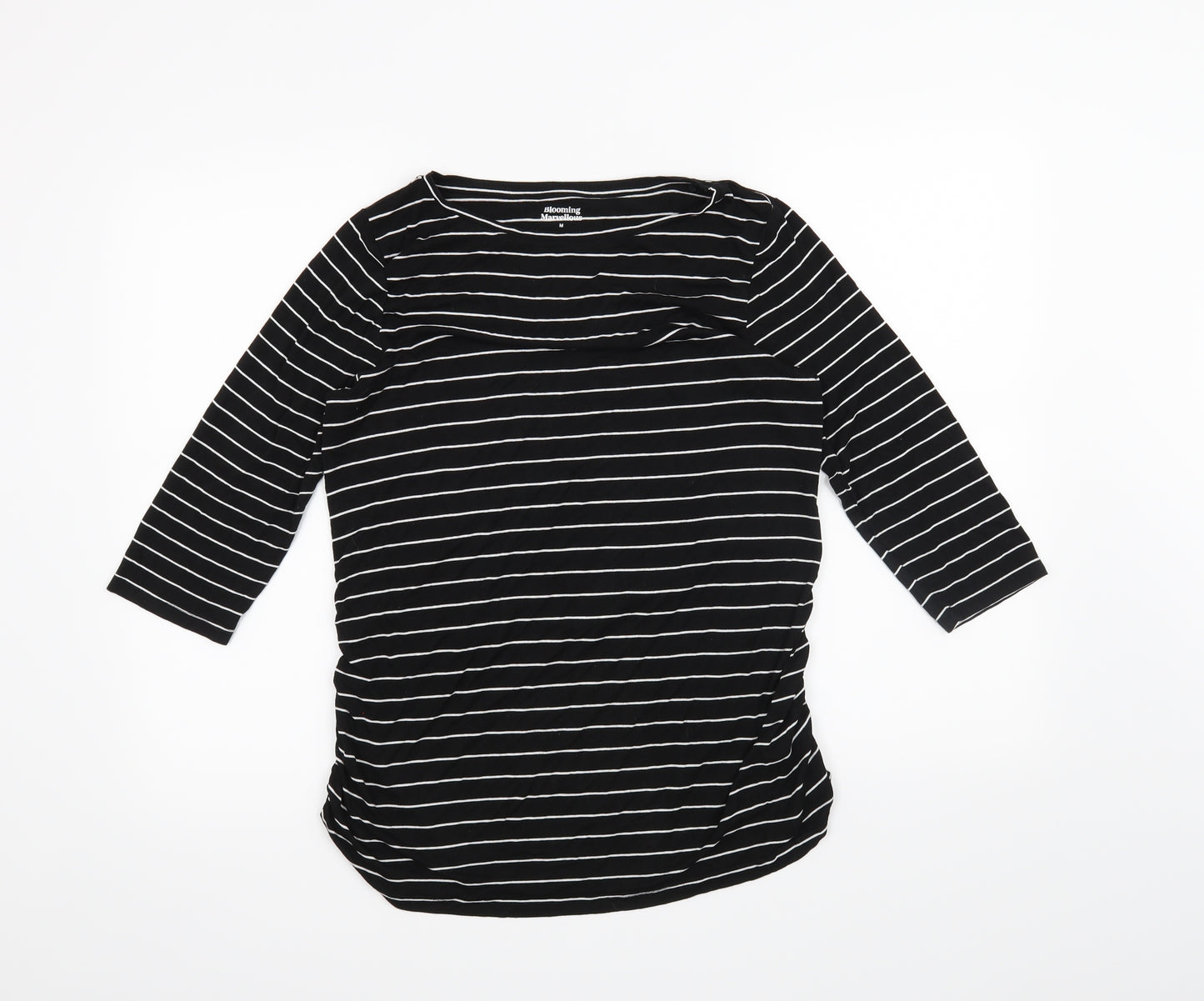 Blooming Marvellous Womens Black Striped  Basic T-Shirt Size M