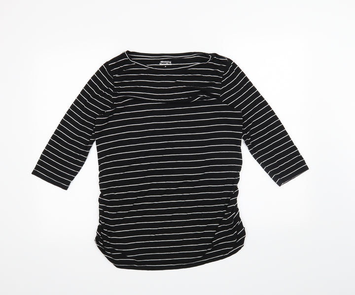 Blooming Marvellous Womens Black Striped  Basic T-Shirt Size M
