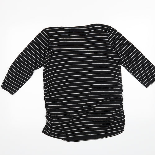 Blooming Marvellous Womens Black Striped  Basic T-Shirt Size M