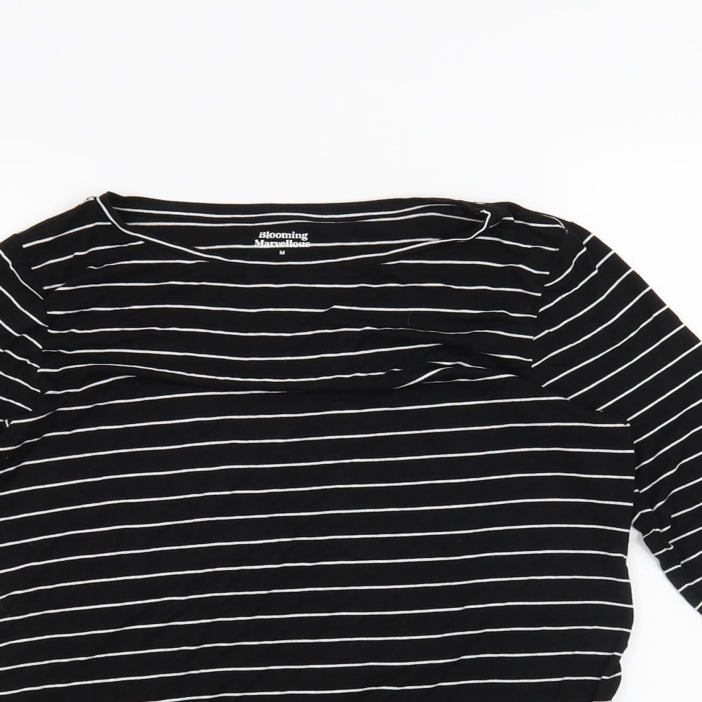 Blooming Marvellous Womens Black Striped  Basic T-Shirt Size M