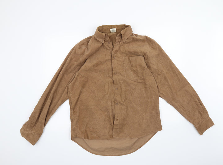 Crane Sports Womens Brown Basic Button-Up Size 16