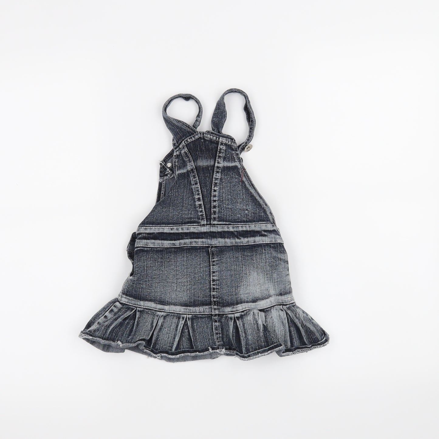 Preworn Girls Grey Houndstooth  Pinafore/Dungaree Dress  Size 12 Months