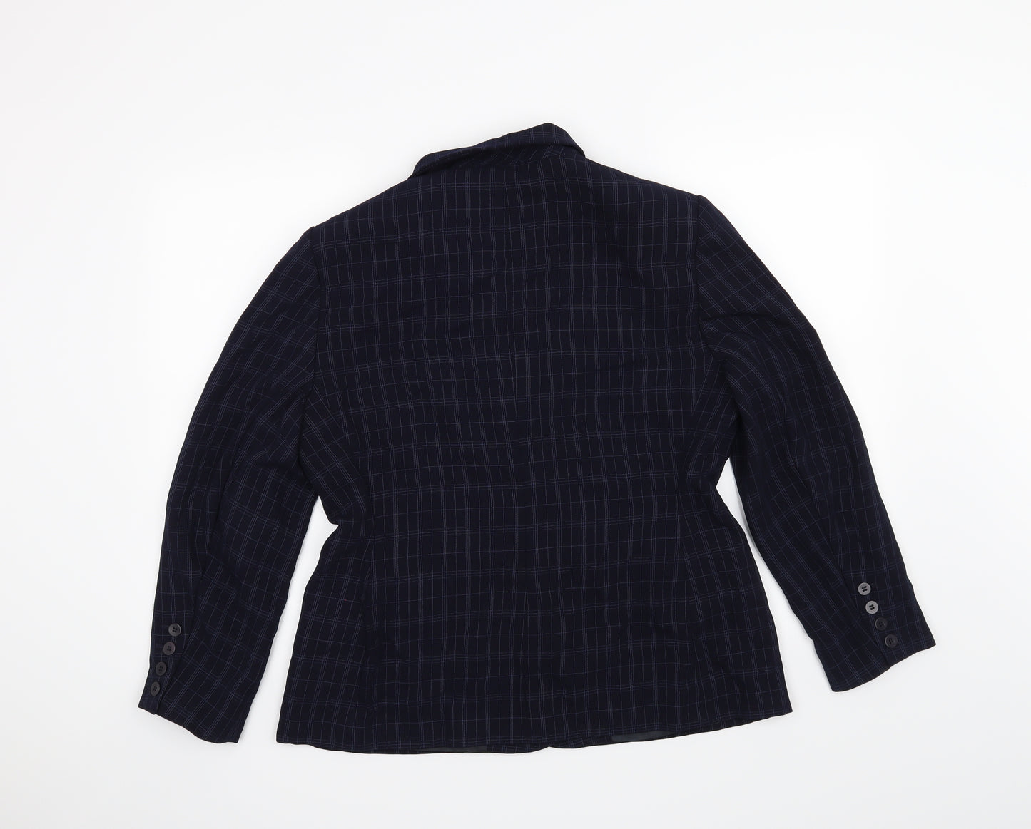 PRECIS PETITE Womens Blue Check  Jacket Blazer Size 16
