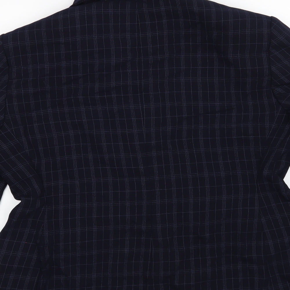 PRECIS PETITE Womens Blue Check  Jacket Blazer Size 16