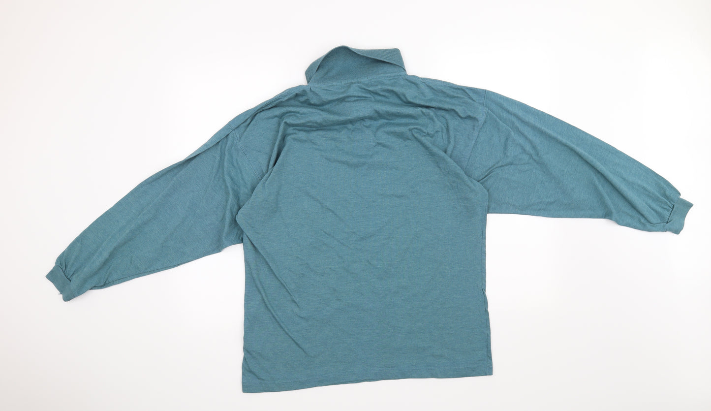 Paolo Borghesi Mens Blue    Button-Up Size L
