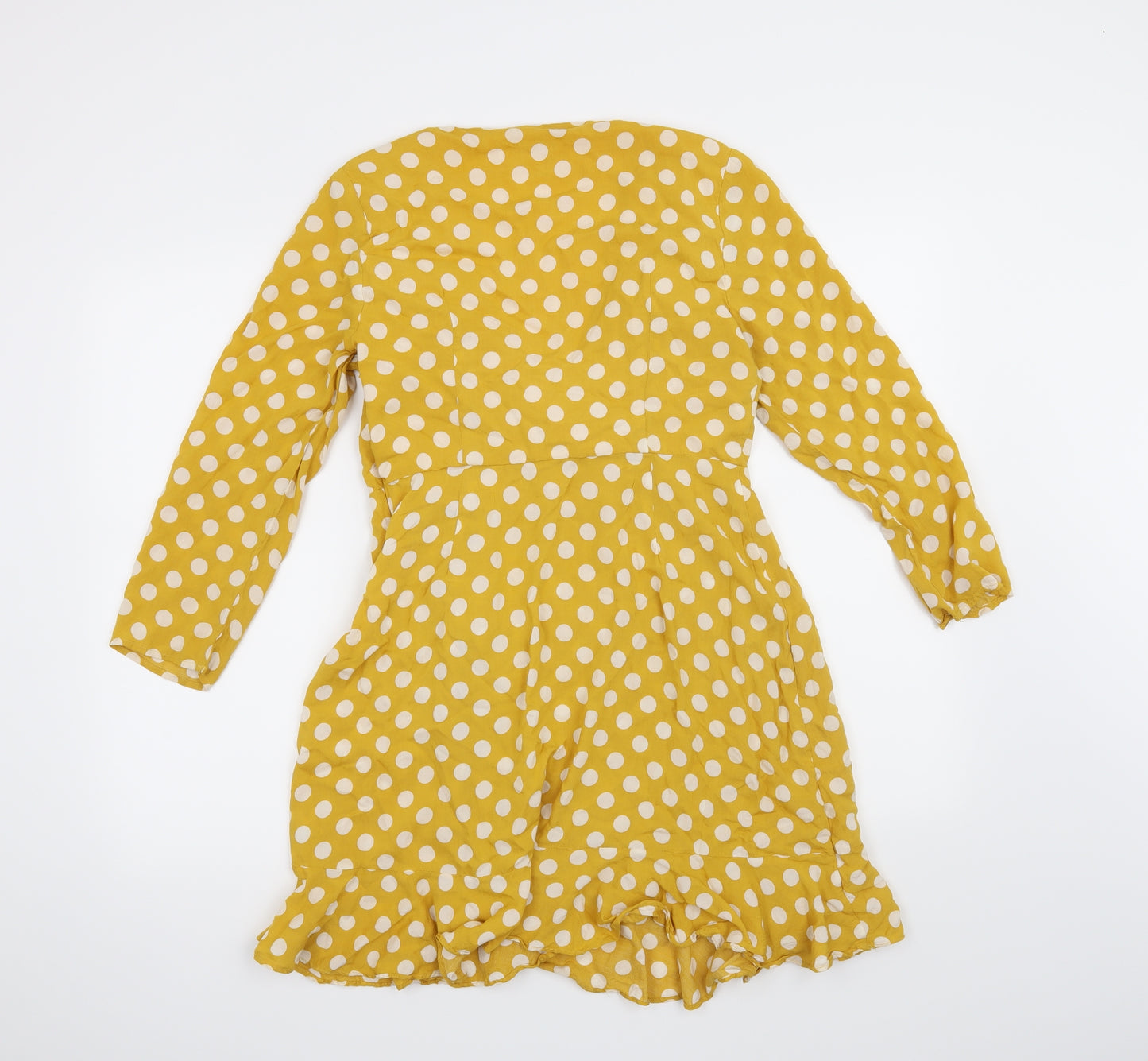 Louche Womens Yellow Polka Dot  A-Line  Size 12