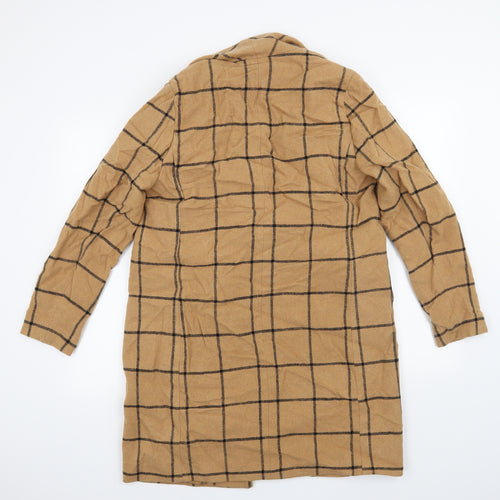 New Look Womens Beige Check  Jacket Coat Size 10