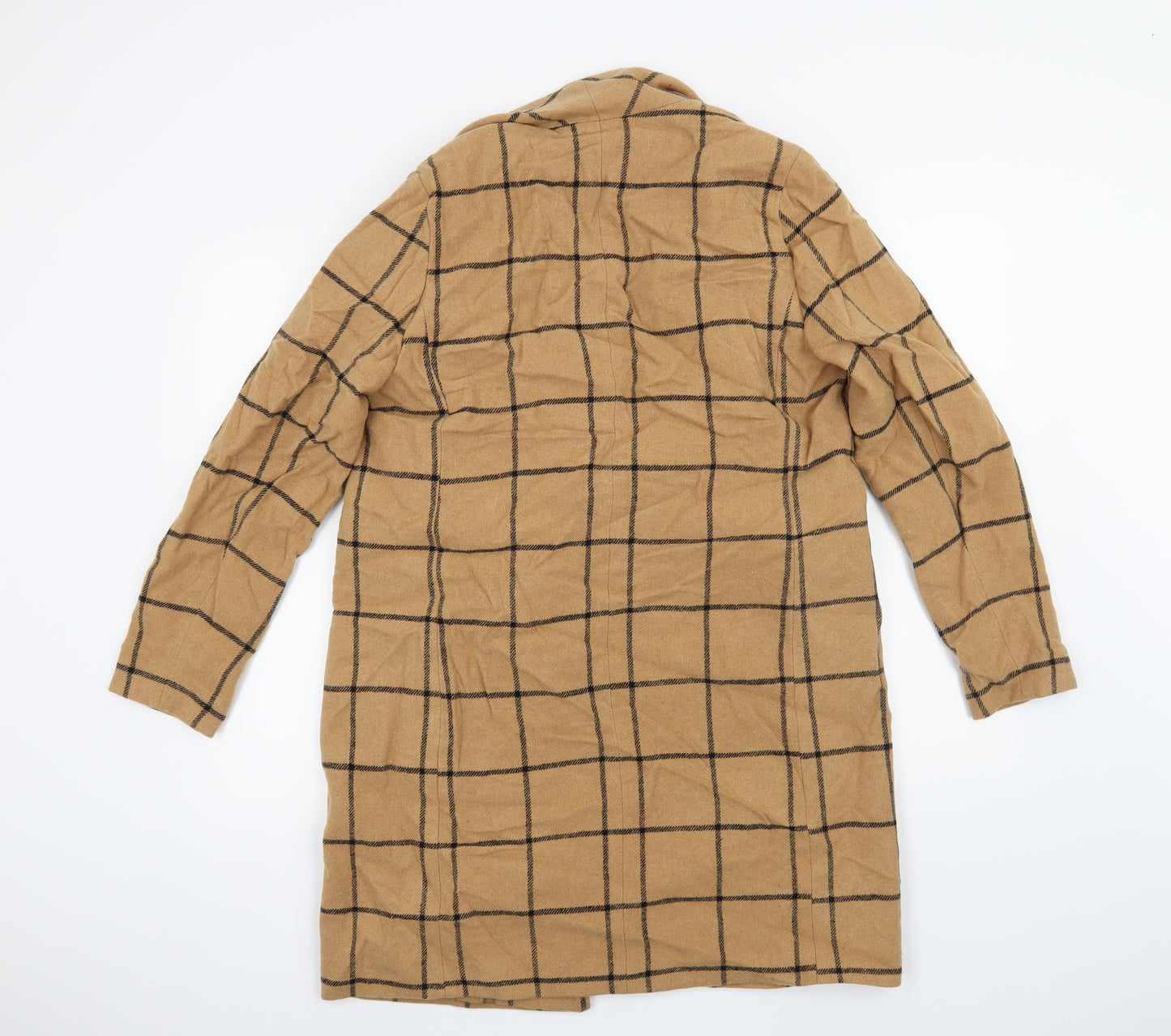 New Look Womens Beige Check  Jacket Coat Size 10