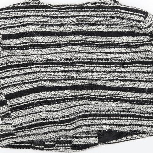 M&Co Womens Black Striped  Jacket Coat Size 14