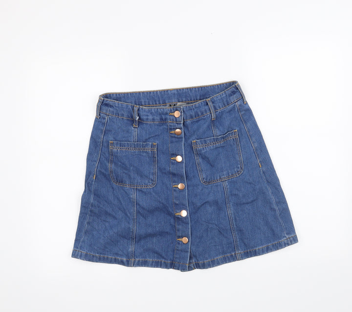H&M Womens Blue A-Line Skirt Size 12