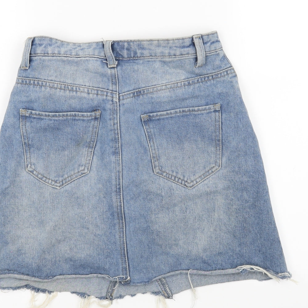 Denim & Co. Womens Blue   A-Line Skirt Size 4