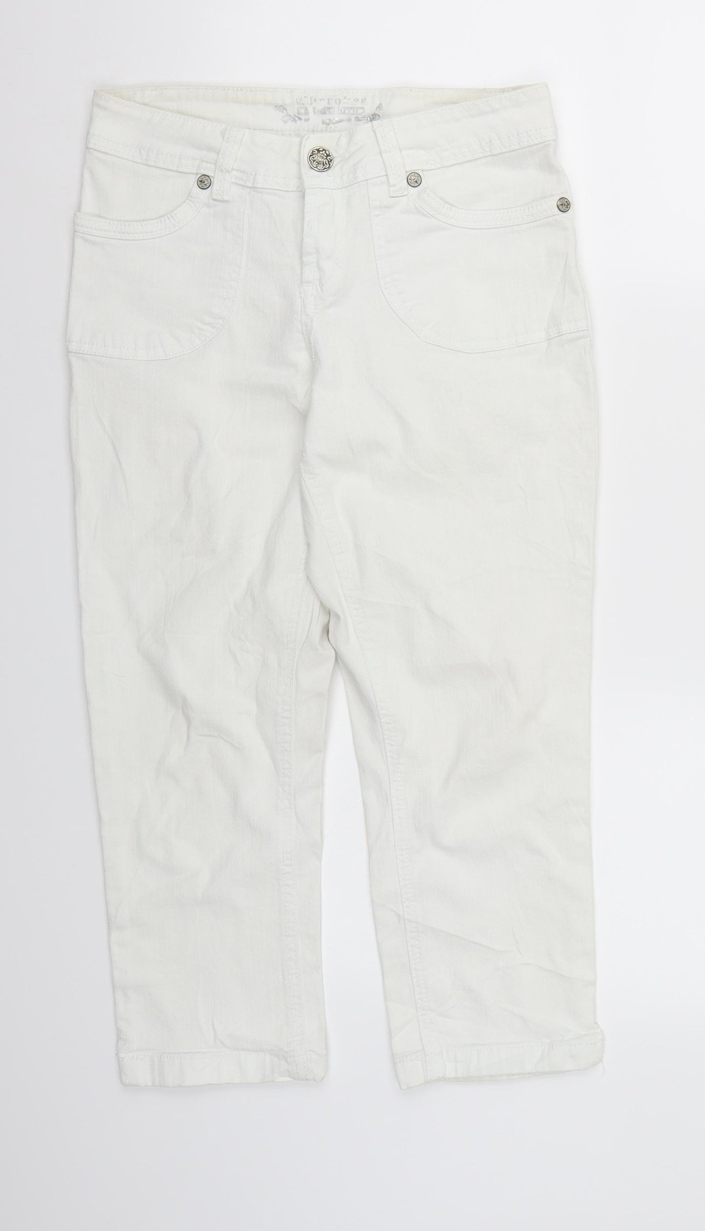 Cherokee Womens White  Denim Cropped Jeans Size 10 L22 in