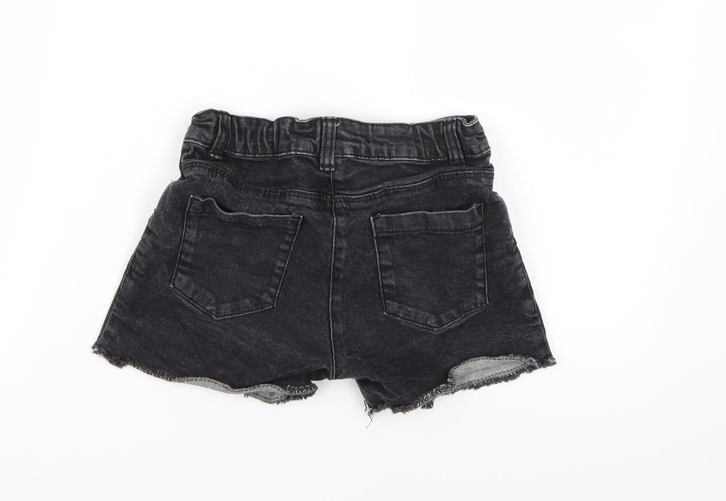 TU Girls Black  Denim Hot Pants Shorts Size 10 Years