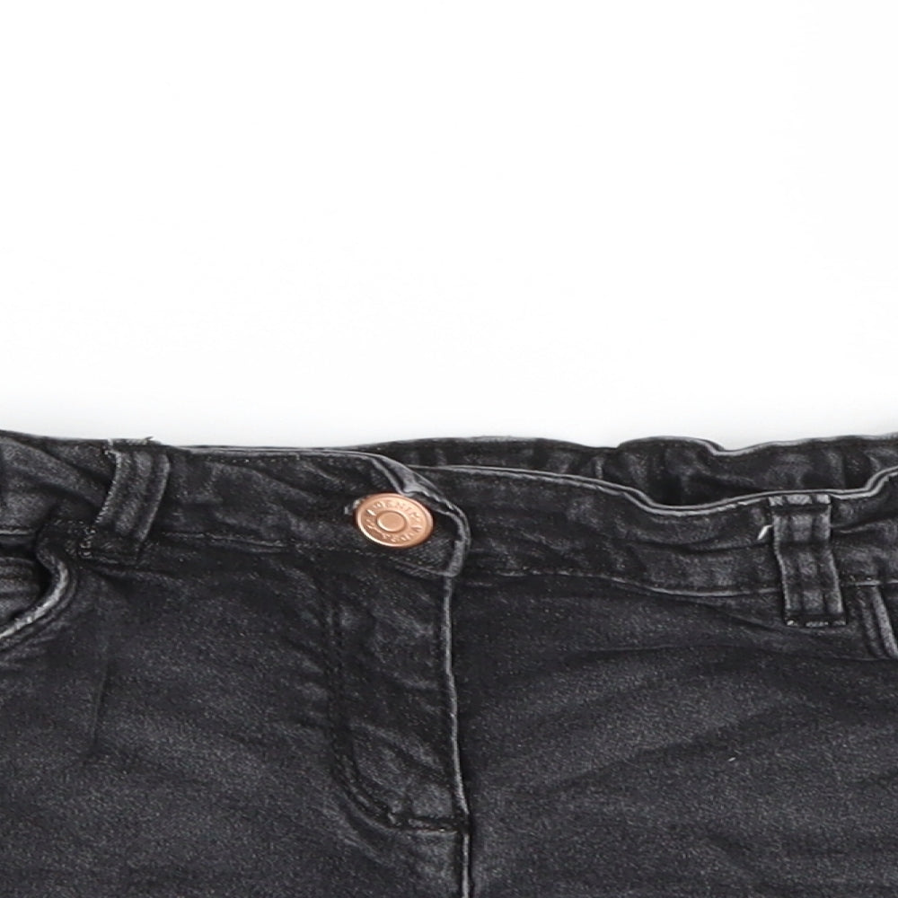 TU Girls Black  Denim Hot Pants Shorts Size 10 Years