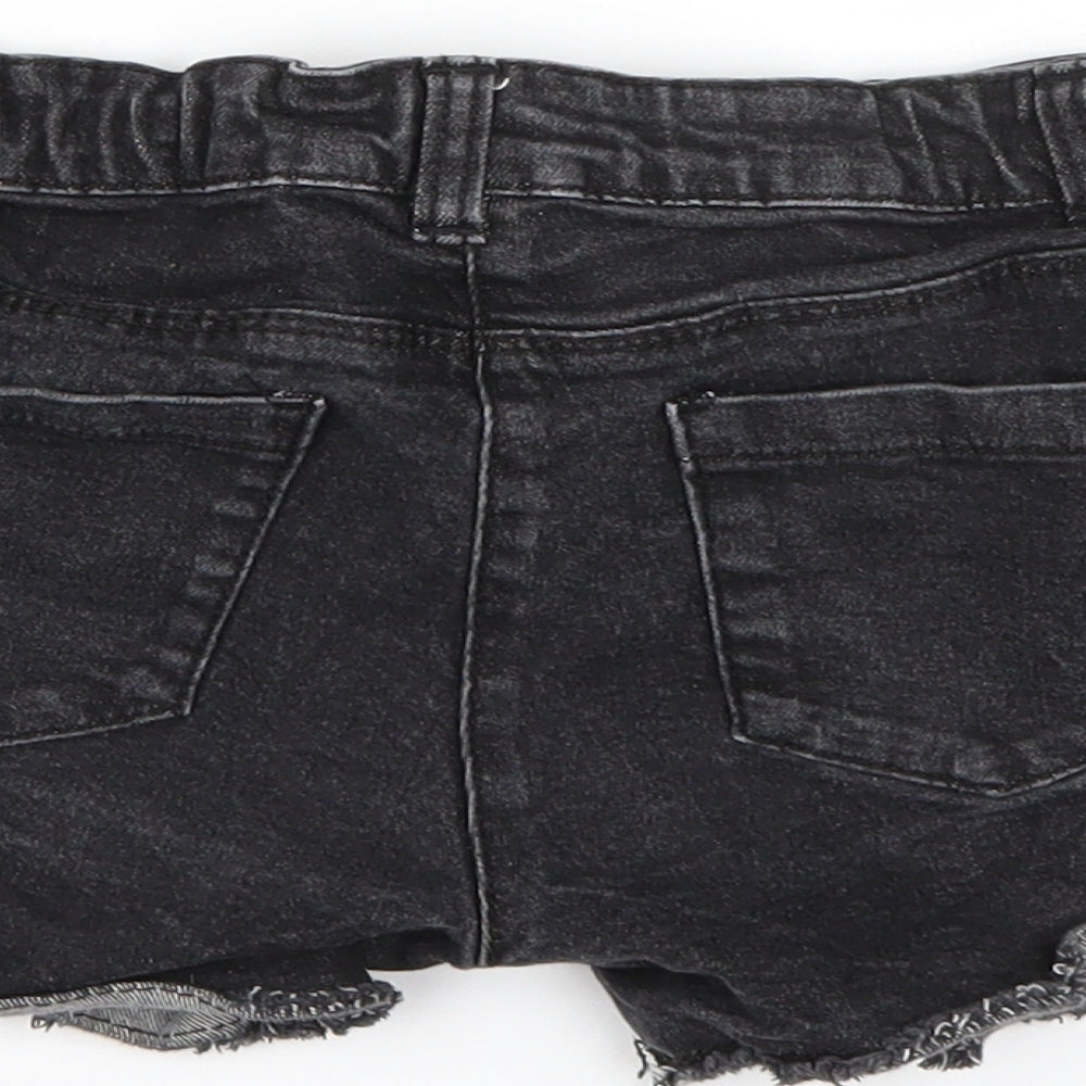 TU Girls Black  Denim Hot Pants Shorts Size 10 Years