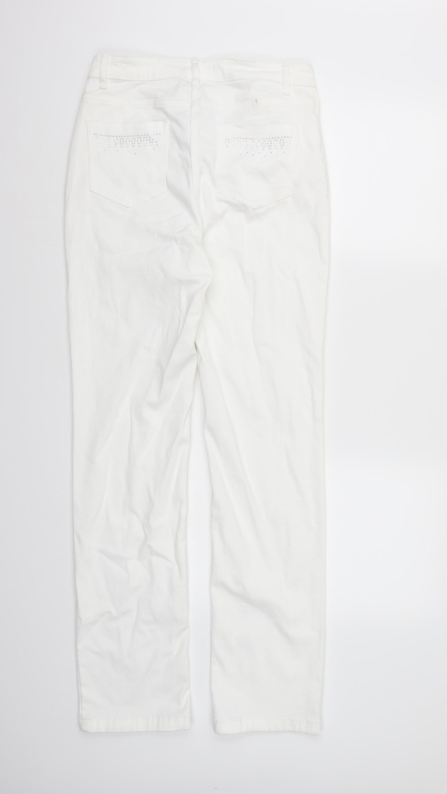 Marks and Spencer Womens White  Denim Bootcut Jeans Size 12 L32 in