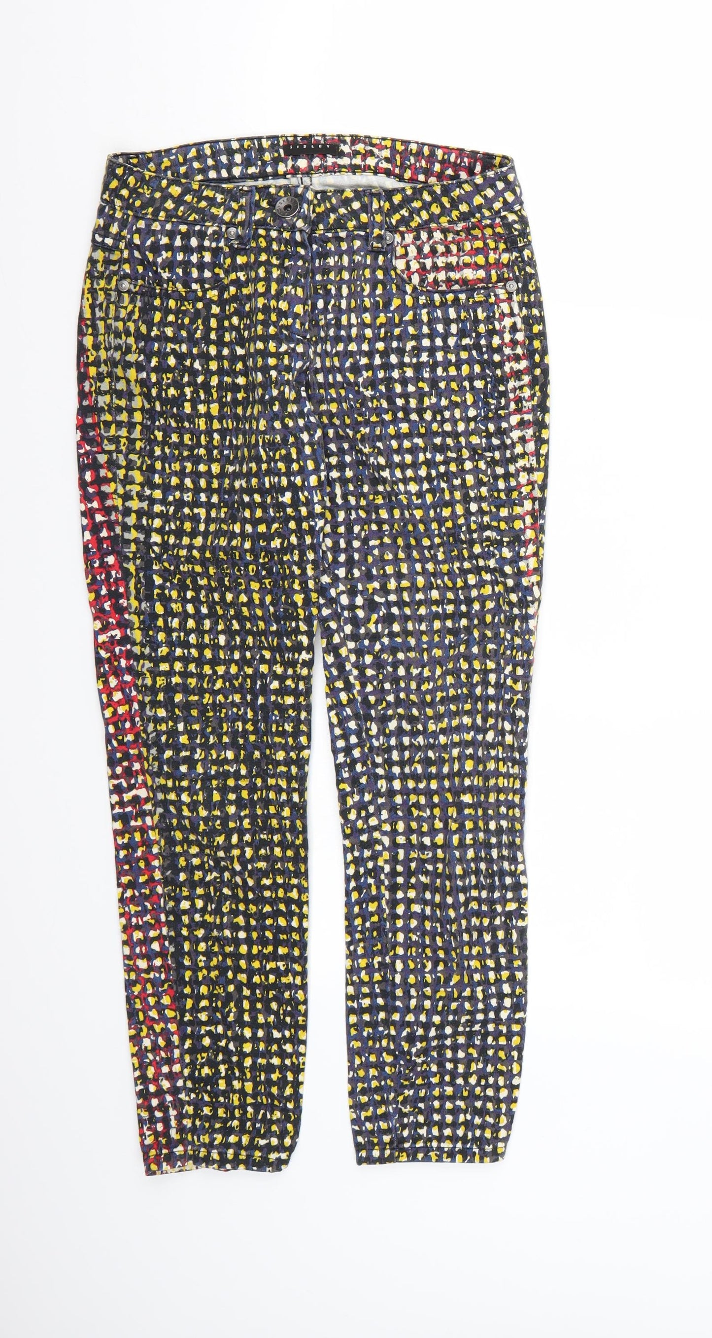 Sisley Womens Multicoloured Animal Print Denim Skinny Jeans Size 6 L24 in
