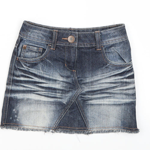 NEXT Girls Blue  Denim A-Line Skirt Size 7 Years