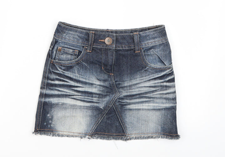 NEXT Girls Blue  Denim A-Line Skirt Size 7 Years