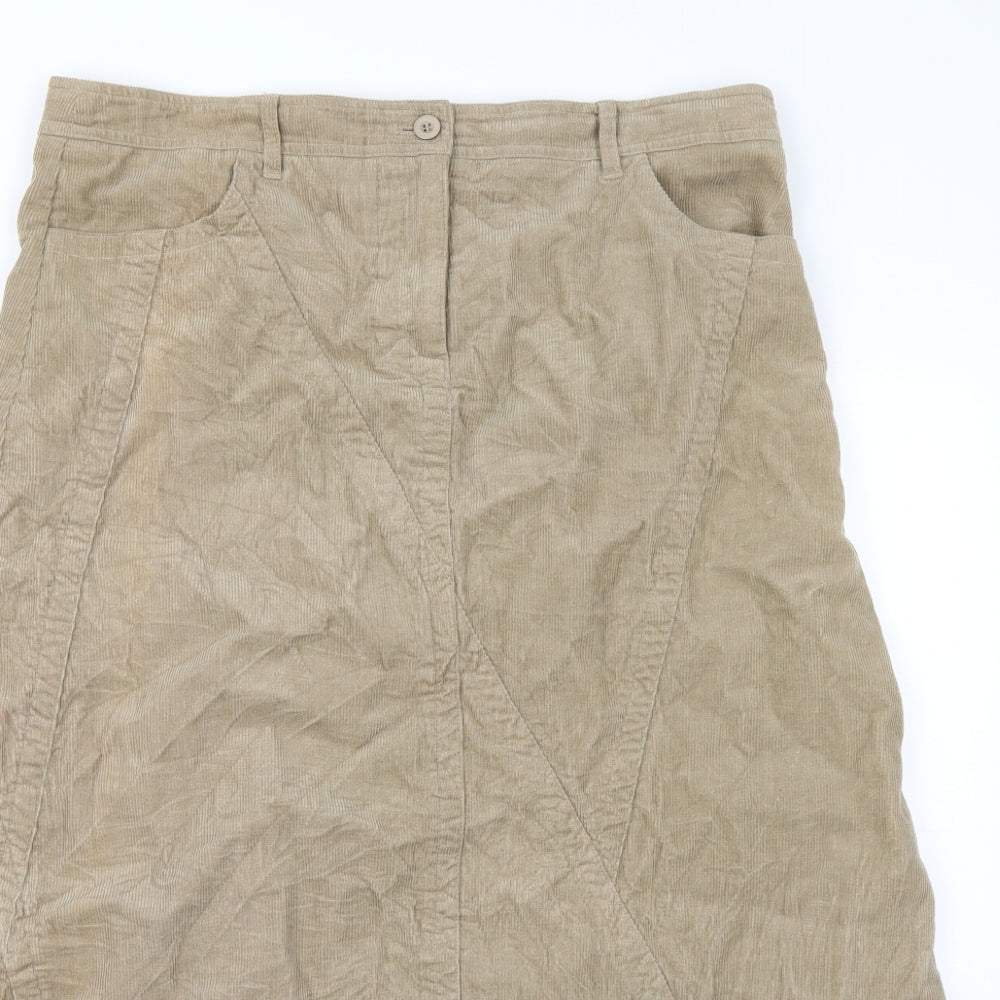Sarah Hamilton Womens Brown  Corduroy A-Line Skirt Size 16
