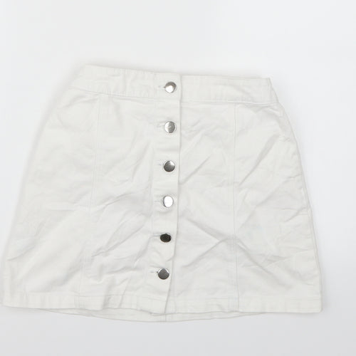 Divided by H&M Womens White  Denim A-Line Skirt Size 6