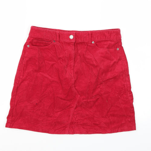 Marks and Spencer Womens Pink  Corduroy A-Line Skirt Size 12