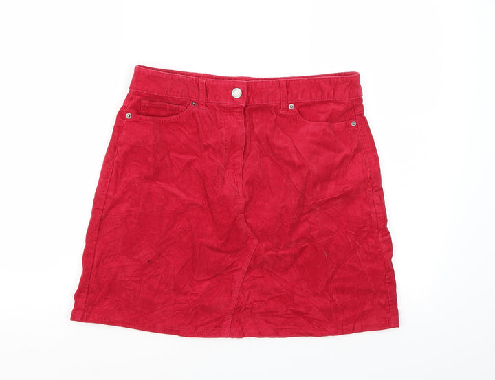 Marks and Spencer Womens Pink Corduroy A-Line Skirt Size 12