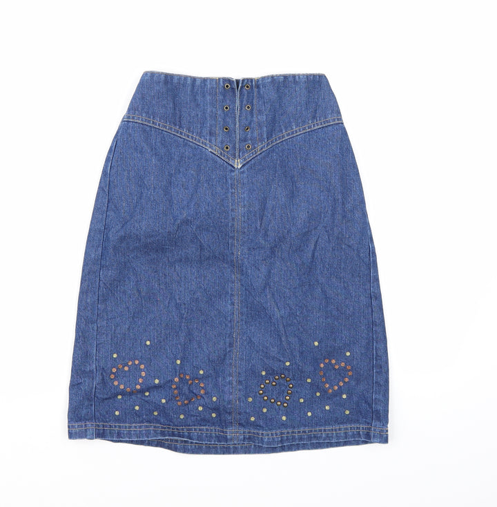 Marks and Spencer Girls Blue  Denim A-Line Skirt Size 11 Years