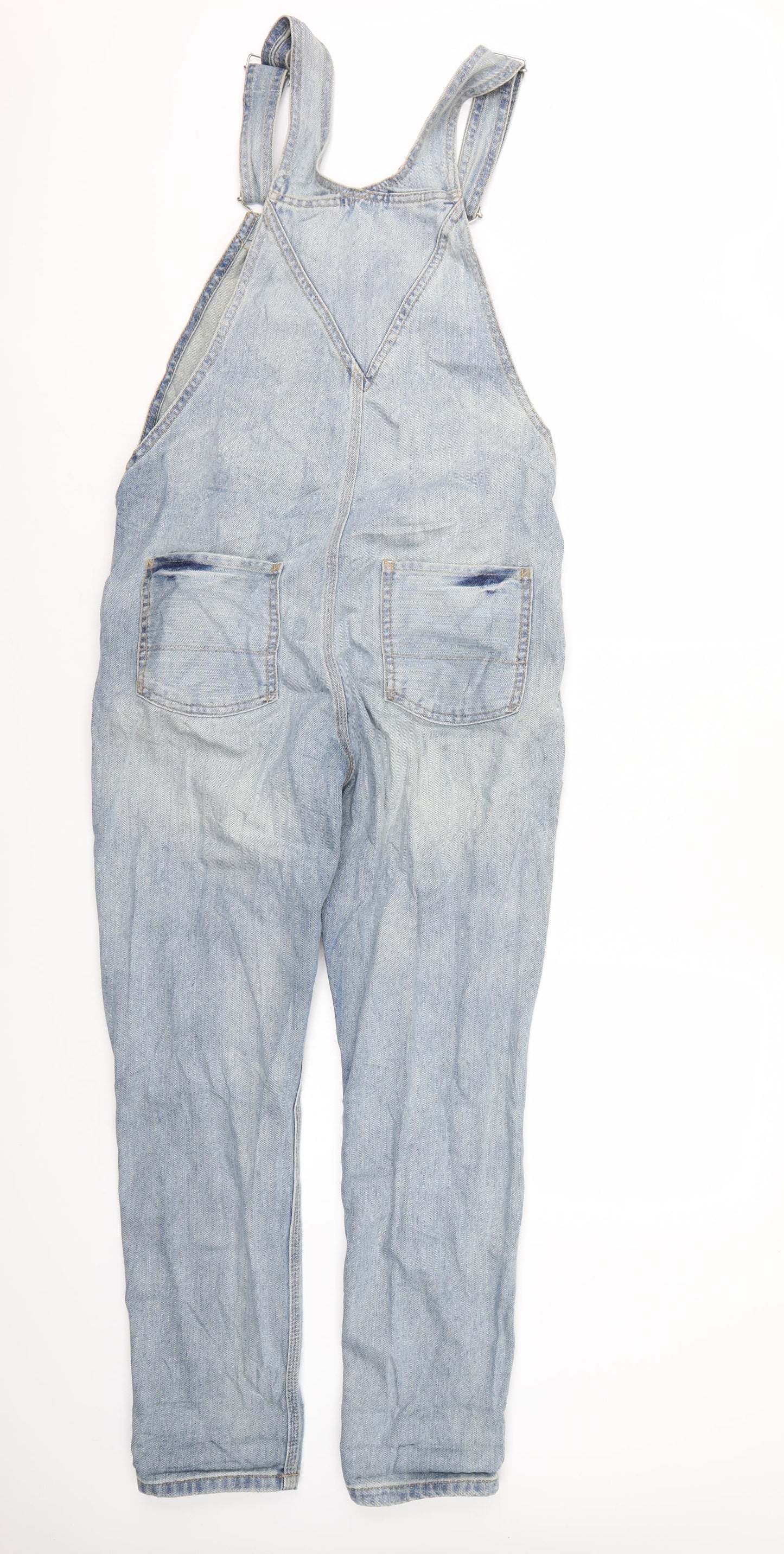 Topshop Womens Blue  Denim Dungaree One-Piece Size 10 L28 in