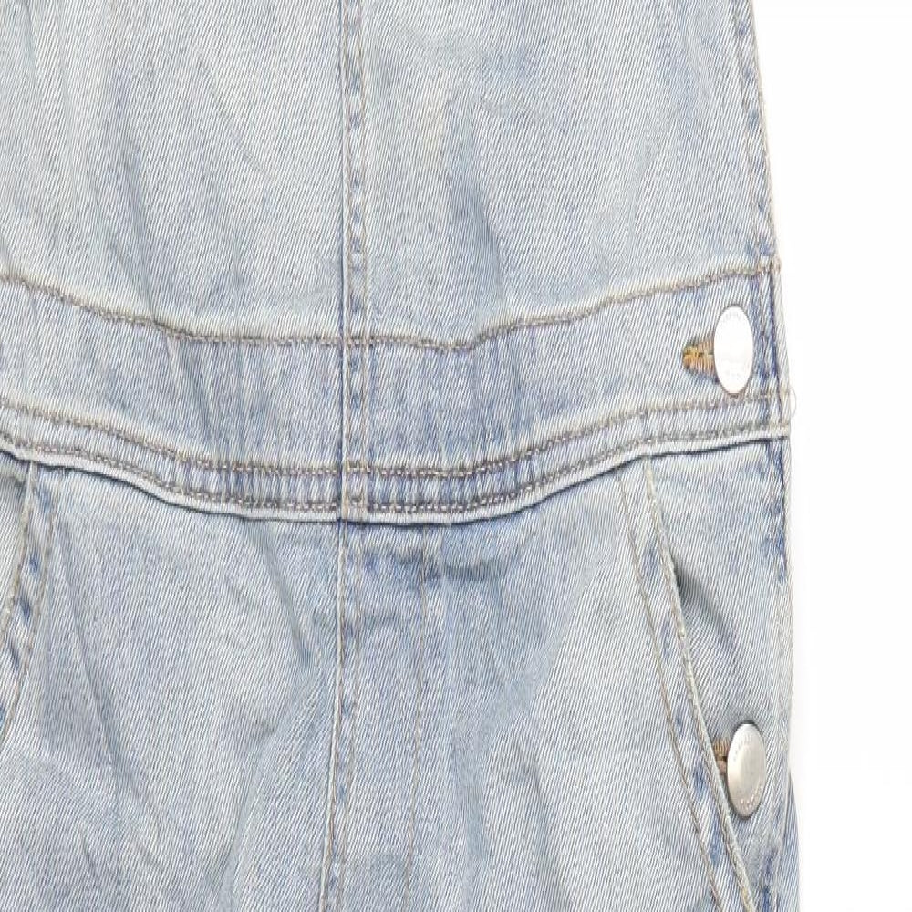 Topshop Womens Blue  Denim Dungaree One-Piece Size 10 L28 in