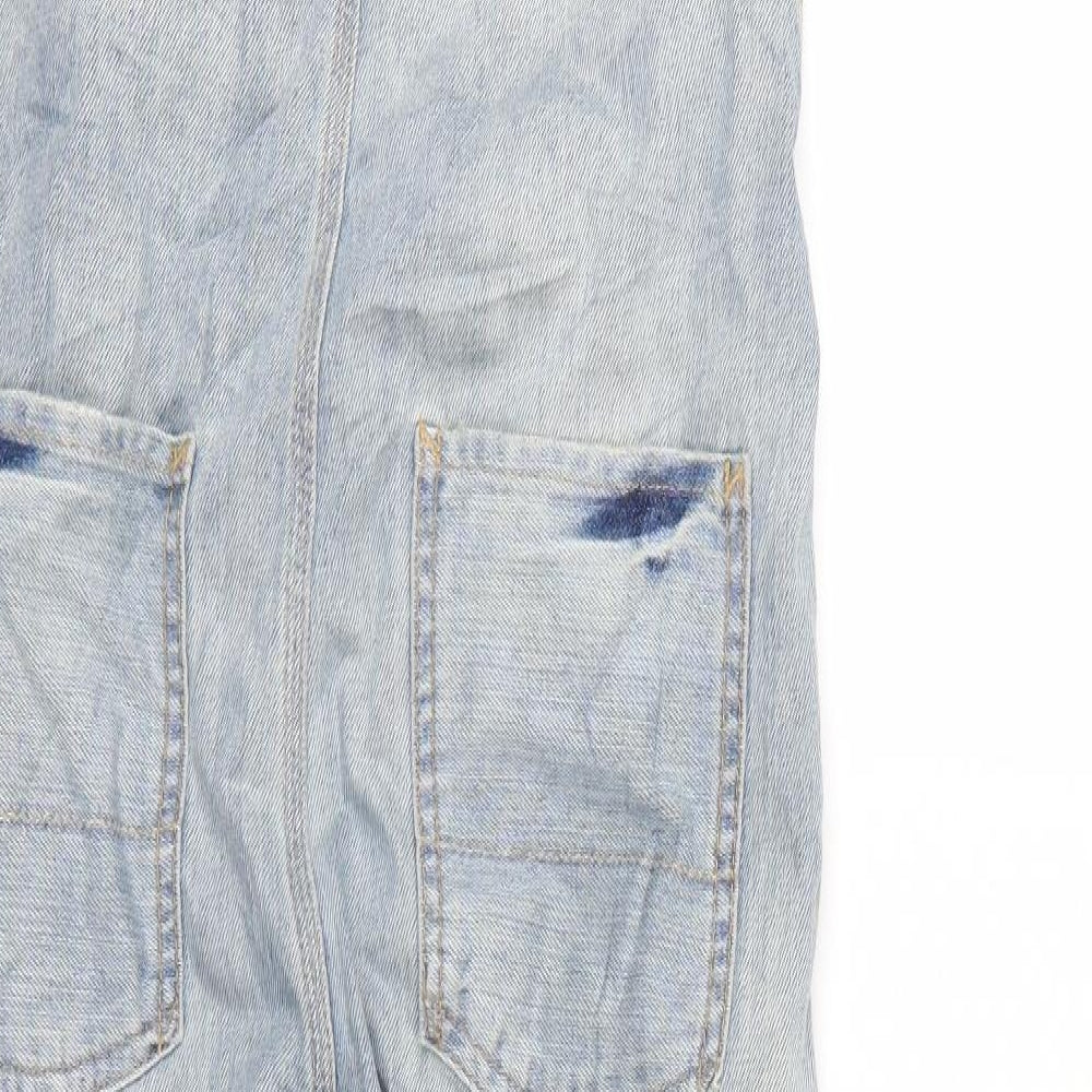 Topshop Womens Blue  Denim Dungaree One-Piece Size 10 L28 in