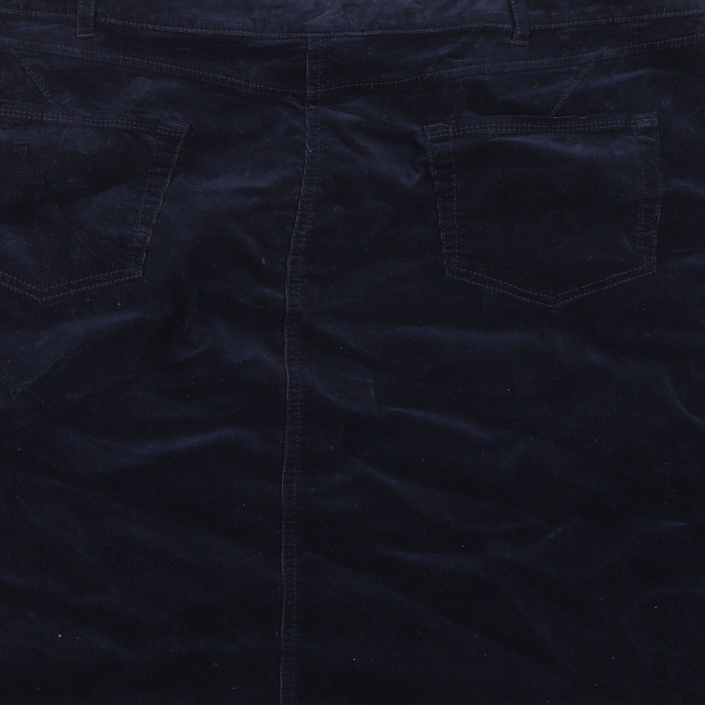 Marks and Spencer Womens Blue  Corduroy A-Line Skirt Size 22